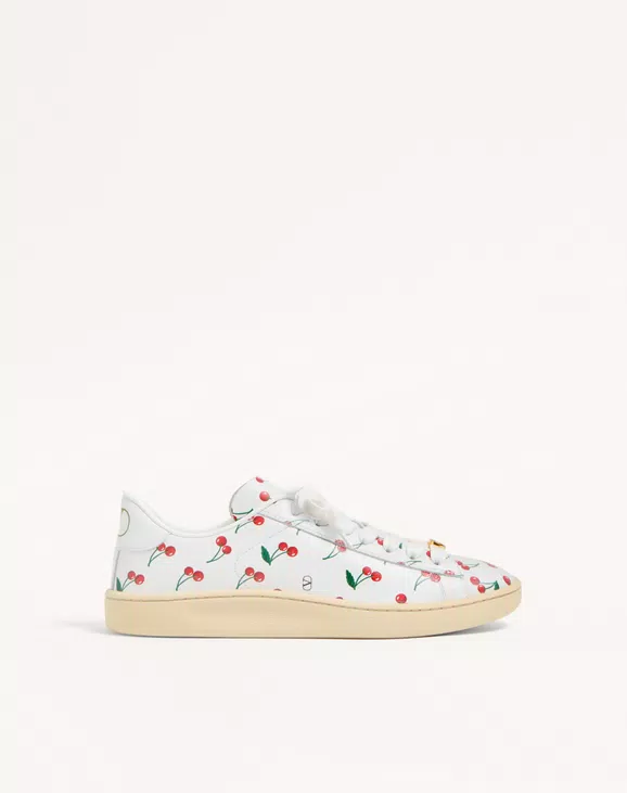 Valentino Royco Sneaker In Nappa Calfskin With Cherryfic Pattern - Image 1